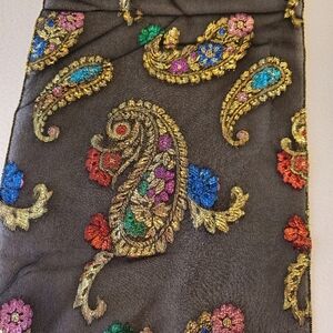 Robinson's Black With Metalic Prints About 58"‎ Long